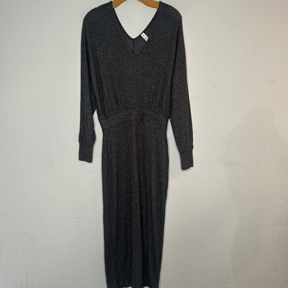 Anthropologie Daily Practice Barre Midi Dress Knit Sweater Dress Carbon SML - Picture 6 of 11